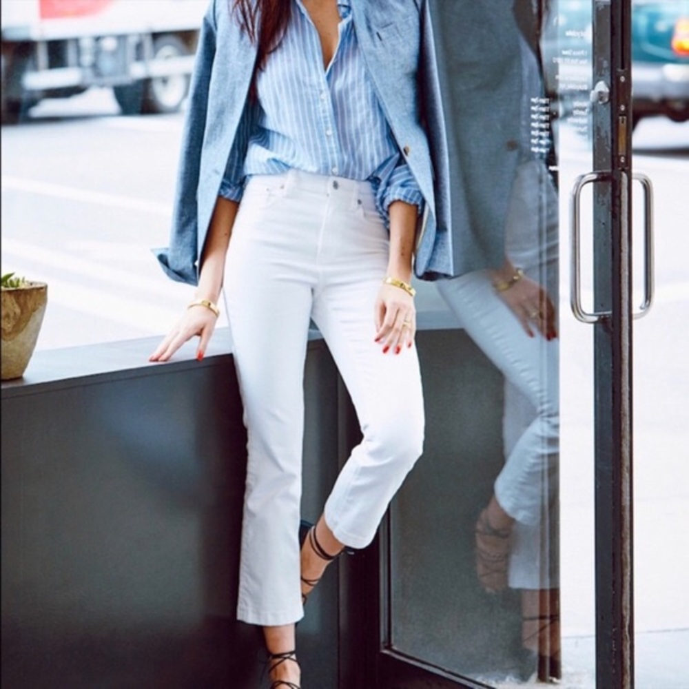J.CREW • white Billie Demi boot crop jeans